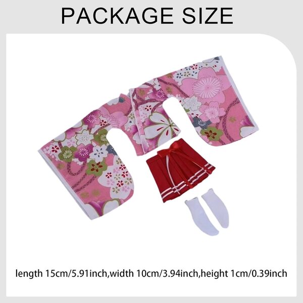 Abbigliamento per Figure Femminili 1/6 Kimono Tradizionale Top e Gonna Moda