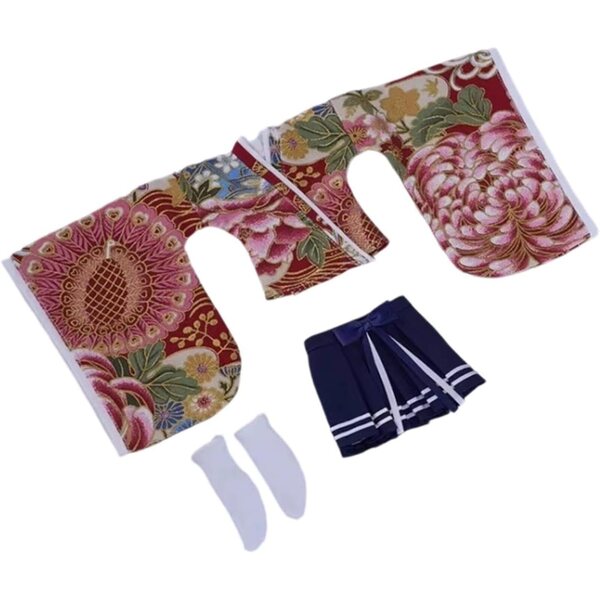 1/6 Kimono-Kleidung für 12 Zoll große weibliche Figuren – Set aus Oberteil, Rock und Socken