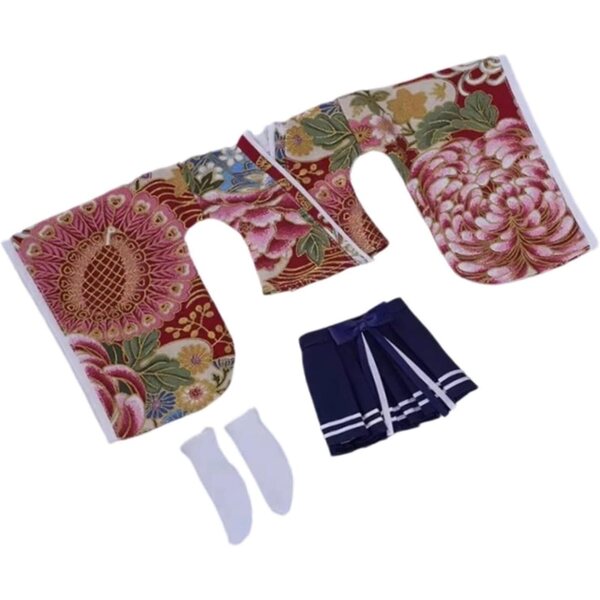 Abbigliamento Kimono 1/6 per Figure Femminili 12 Pollici - Set Top, Gonna e Calzini