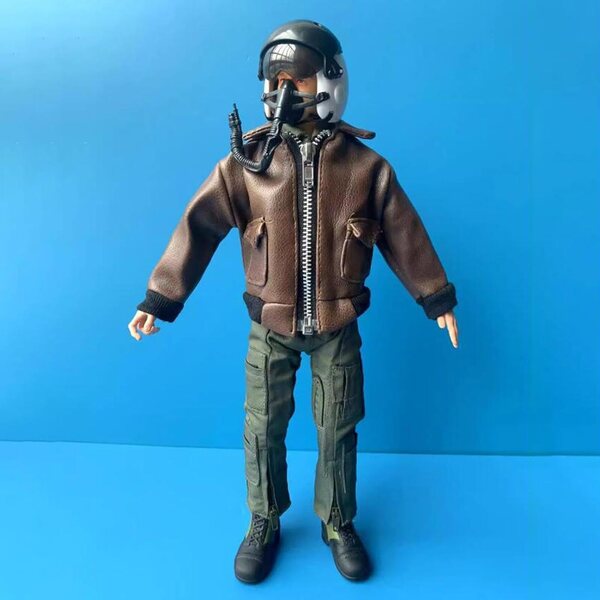 1/6 Actionfigur Pilotenbekleidungsjacke für 12-Zoll-Puppen aus strapazierfähigem PU