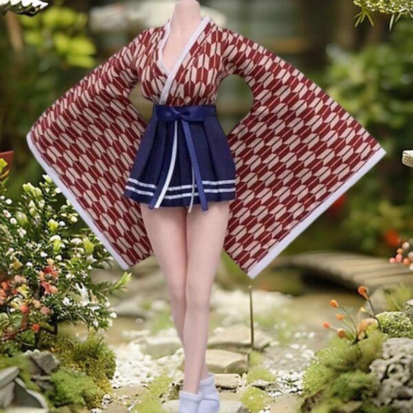 Abbigliamento Kimono per Action Figure Femminili 1/6 - Set Top, Gonna e Calzini