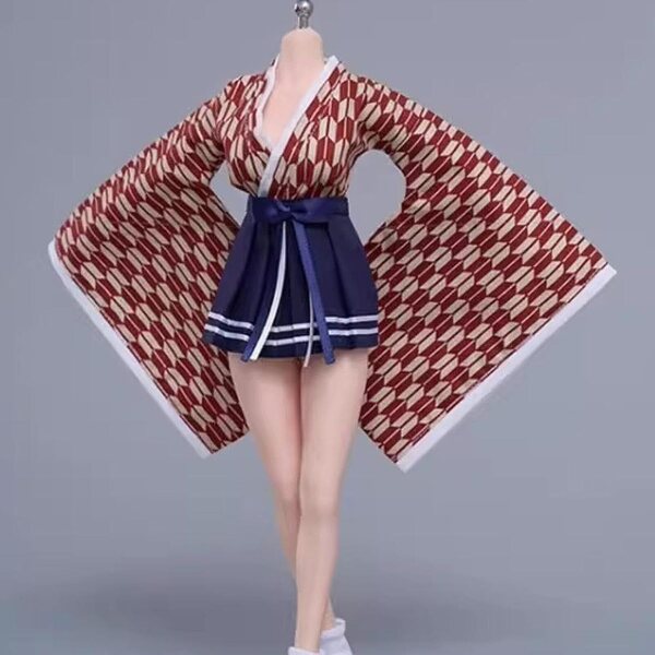 Abbigliamento Kimono per Action Figure Femminili 1/6 - Set Top, Gonna e Calzini
