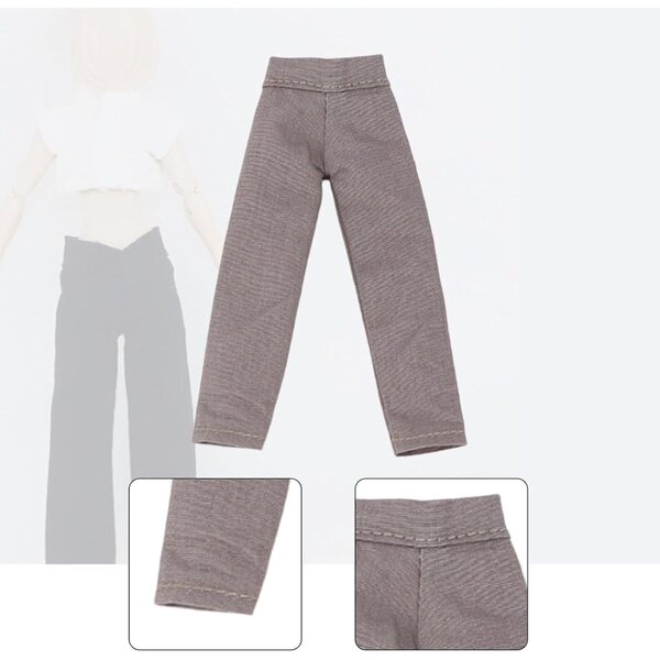 kowaku Pantaloni Miniatura 1/12 per Action Figure Donna Tessuto Morbido Grigio