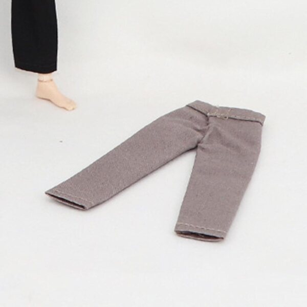 kowaku Pantaloni Miniatura 1/12 per Action Figure Donna Tessuto Morbido Grigio