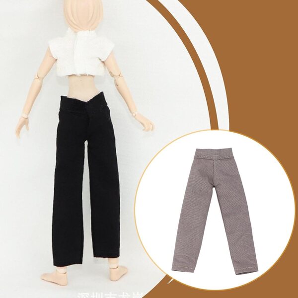 kowaku Pantaloni Miniatura 1/12 per Action Figure Donna Tessuto Morbido Grigio