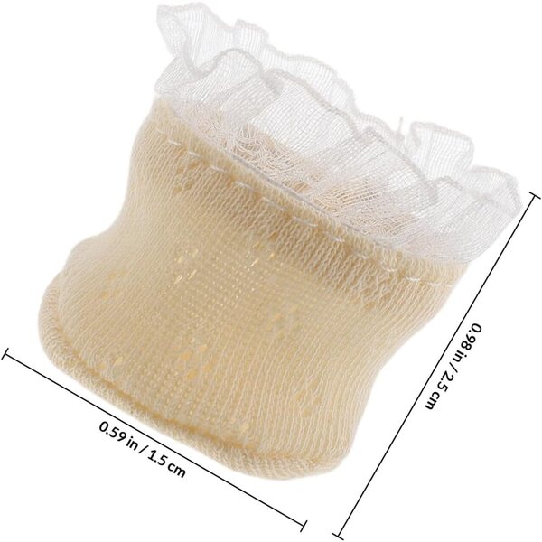 GARVALON Socken mit gelber Spitze für 20 cm große Puppen aus weichem Polyester