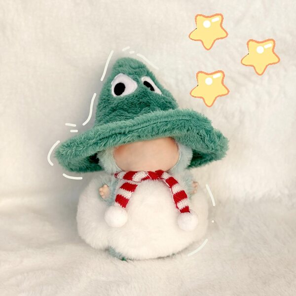 Costume Natalizio Pupazzo di Neve per Bambole Anime 15 cm in Morbido Poliestere