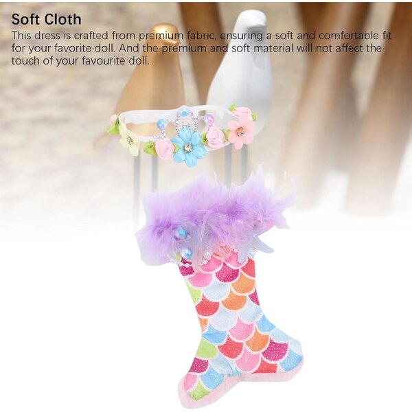 Kleidungsset für 17-cm-Puppen mit Fischschwanzkleid und elegantem Kopfschmuck Baxnore