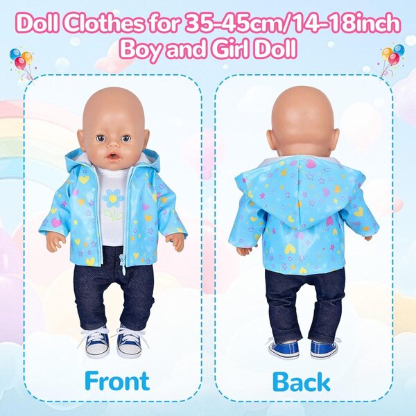 Kleidung für 35–45 cm große Orizzhic-Puppen, modische Kleidung für Qualitätspuppen