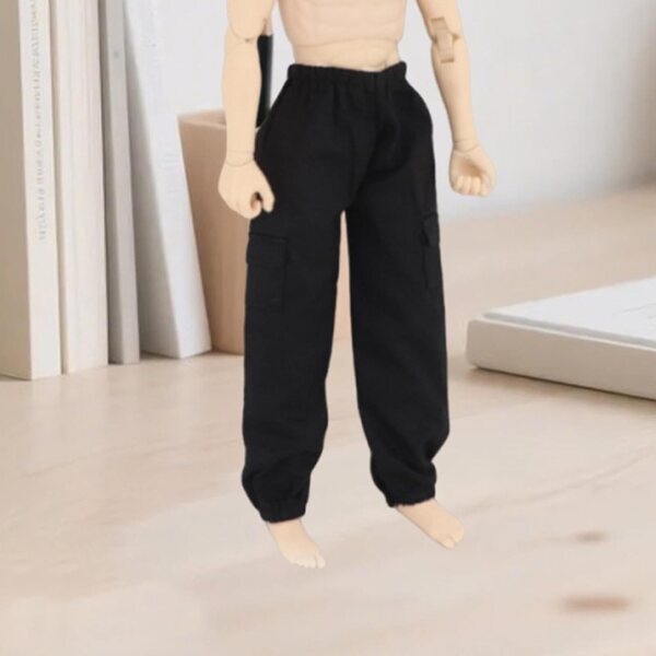 Pantaloni Cargo Miniatura Oversize per Action Figure Maschili 1:6 Nero TAIZhiChen
