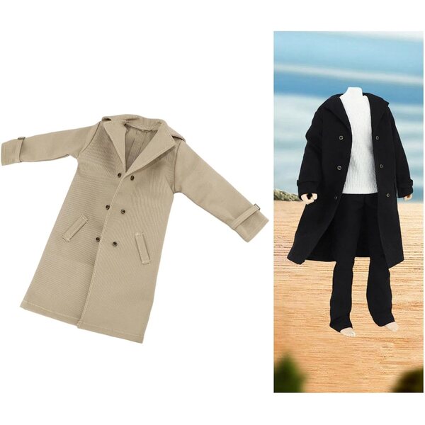 1/6 Stoff-Trenchcoat für 12 Zoll Fiocias Khaki Actionfigur