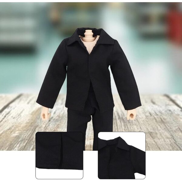 Vestiti miniatura TTETTZ 1/6 per action figure maschili 12 pollici, camicia oversize nera