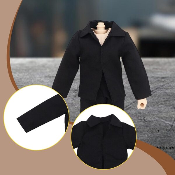 Vestiti miniatura TTETTZ 1/6 per action figure maschili 12 pollici, camicia oversize nera