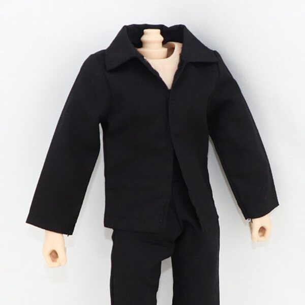 Vestiti miniatura TTETTZ 1/6 per action figure maschili 12 pollici, camicia oversize nera