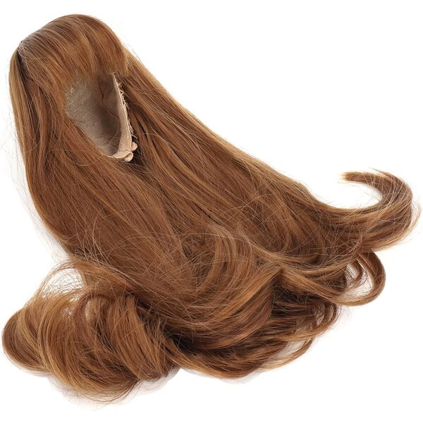 Parrucca per Bambole BJD 1/3 Marrone con Frangia Smussata e Capelli Lunghi