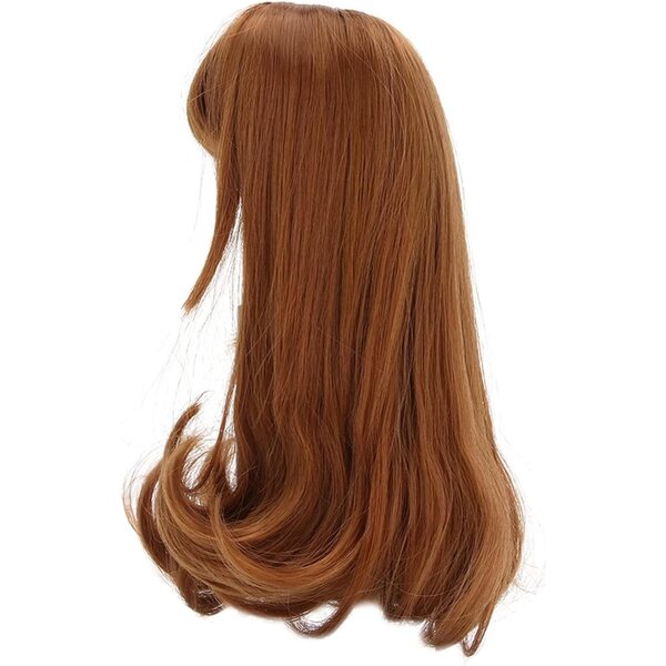 Parrucca per Bambole BJD 1/3 Marrone con Frangia Smussata e Capelli Lunghi