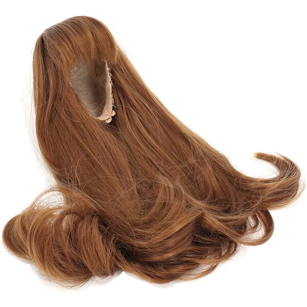 Parrucca per Bambole BJD 1/3 Marrone con Frangia Smussata e Capelli Lunghi