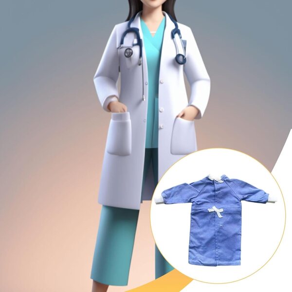 Harilla Camice Chirurgo Realistico 1/6 per Action Figure Medico Infermiera