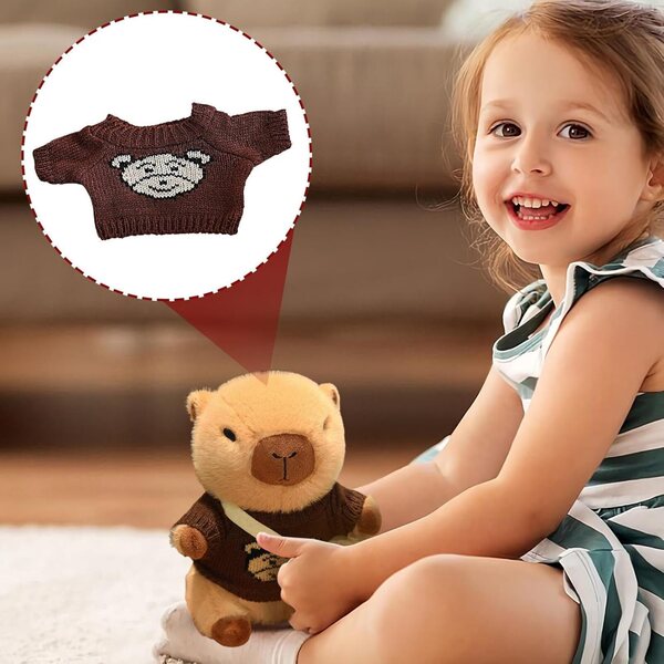 Vestiti in peluche per bambole capibara 20-25 cm, outfit morbido e versatile