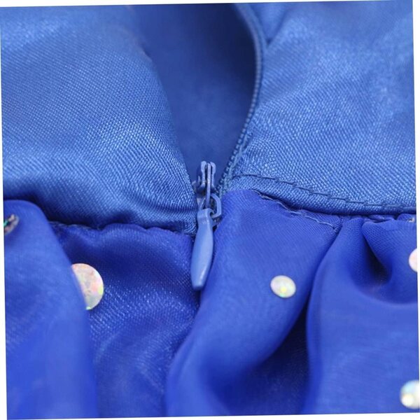 Elegantes Partykleid mit Pailletten für 18-Zoll-Puppen in Blau