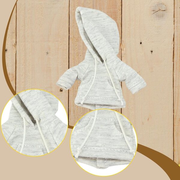 Felpa con Cappuccio per Action Figure 1/12 - Morbida e Realistica, Grigia