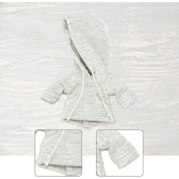 Felpa con Cappuccio per Action Figure 1/12 - Morbida e Realistica, Grigia