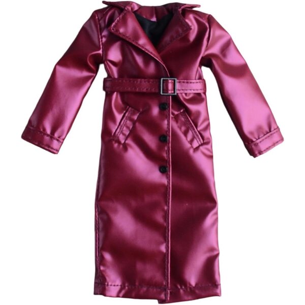 Cappotto Lungo Miniatura 1/12 Viola per Bambole e Action Figure 6 Pollici