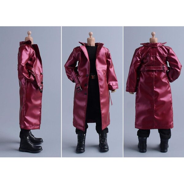 Cappotto Lungo Miniatura 1/12 Viola per Bambole e Action Figure 6 Pollici