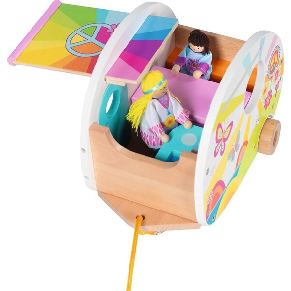 Goki Camperfreude Holzwohnwagen mit Zubehör für kreative Campingspiele