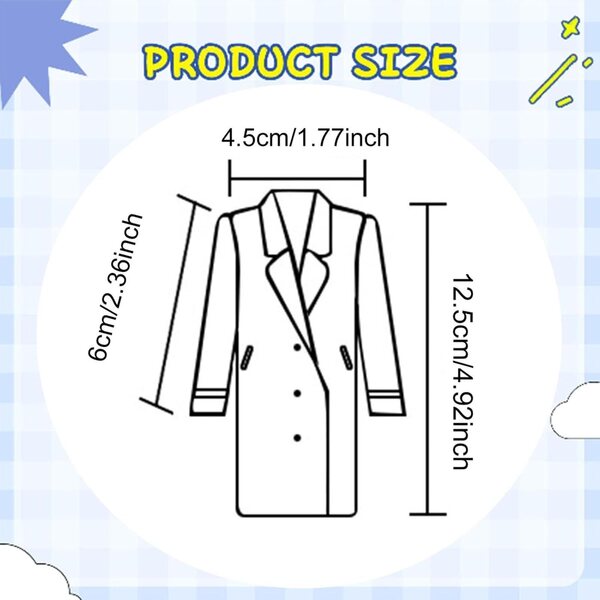 Weißer Miniatur-Trenchcoat im Maßstab 1:12 für 6-Zoll-Actionfiguren, stilvoller winddichter Mantel