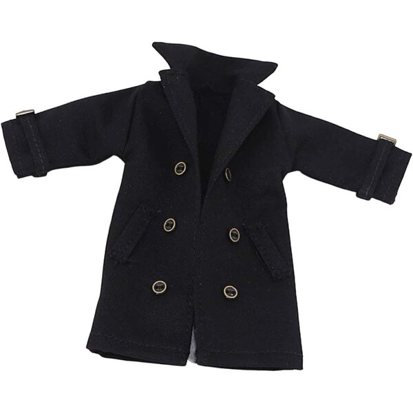 Schwarzer Trenchcoat im Maßstab 1:12 für 6-Zoll-Actionfiguren – SZLIFE