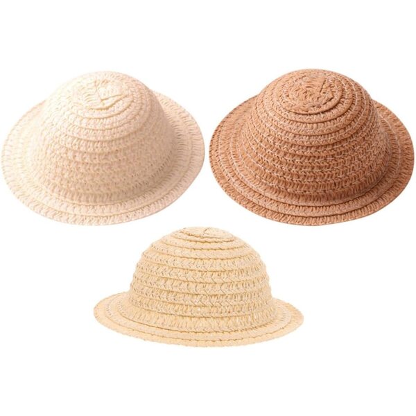 Set 3 Mini Cappelli di Paglia per Bambole ERINGOGO, Accessori Fai da Te Decorativi