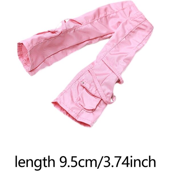 Kleidung für weibliche Actionfiguren im Maßstab 1:12. Rosa Cargohose aus realistischem Stoff