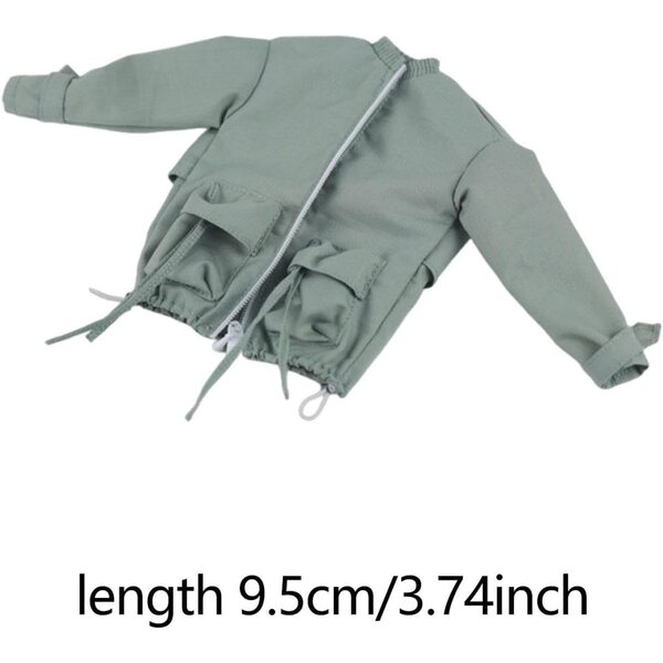Miniatur-Stoffjacke für 1/6 weibliche Actionfigur, grün, langlebig und realistisch
