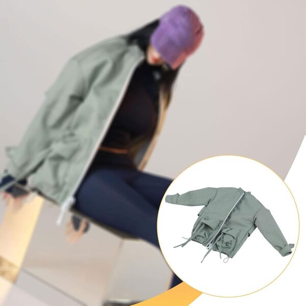 Miniatur-Stoffjacke für 1/6 weibliche Actionfigur, grün, langlebig und realistisch