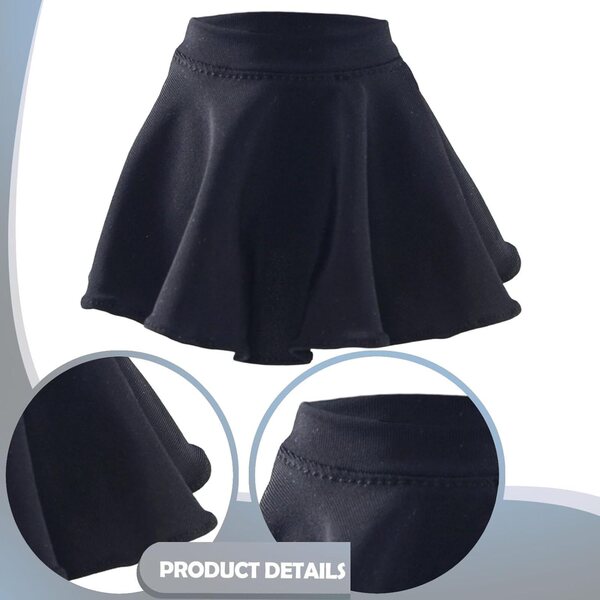 1:6 schwarzer kurzer Rock für 12-Zoll-Puppen – Modeaccessoire von Folpus