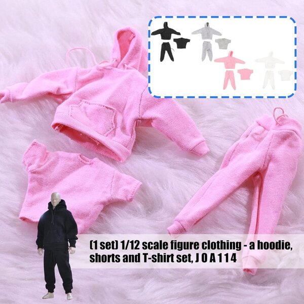 Bekleidungsset im Maßstab 1:12 für eine Soldatenpuppe mit Sweatshirt, Hose und T-Shirt