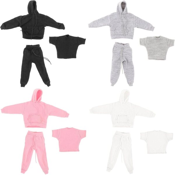 Bekleidungsset im Maßstab 1:12 für eine Soldatenpuppe mit Sweatshirt, Hose und T-Shirt