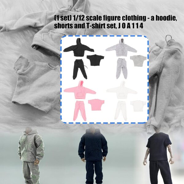 Bekleidungsset im Maßstab 1:12 für eine Soldatenpuppe mit Sweatshirt, Hose und T-Shirt