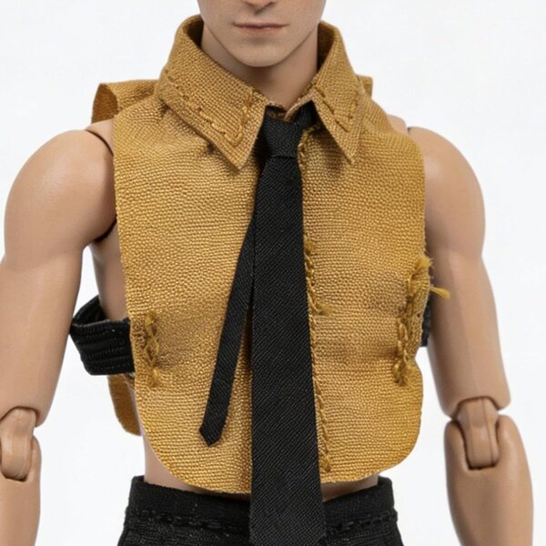 Gelbes ärmelloses T-Shirt für 6-Zoll-Puppen – 1/12 MotiveTech Miniatur