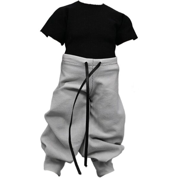 1/12 Puppen-Outfit, lockere Hose und T-Shirt für 6-Zoll-Actionfiguren