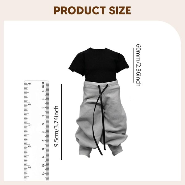 1/12 Puppen-Outfit, lockere Hose und T-Shirt für 6-Zoll-Actionfiguren