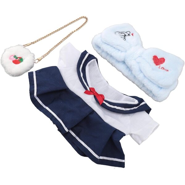 Kleidungsset für 12-Zoll-Plüschpuppen aus Baumwolle mit Kawaii-Zubehör