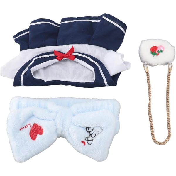 Kleidungsset für 12-Zoll-Plüschpuppen aus Baumwolle mit Kawaii-Zubehör