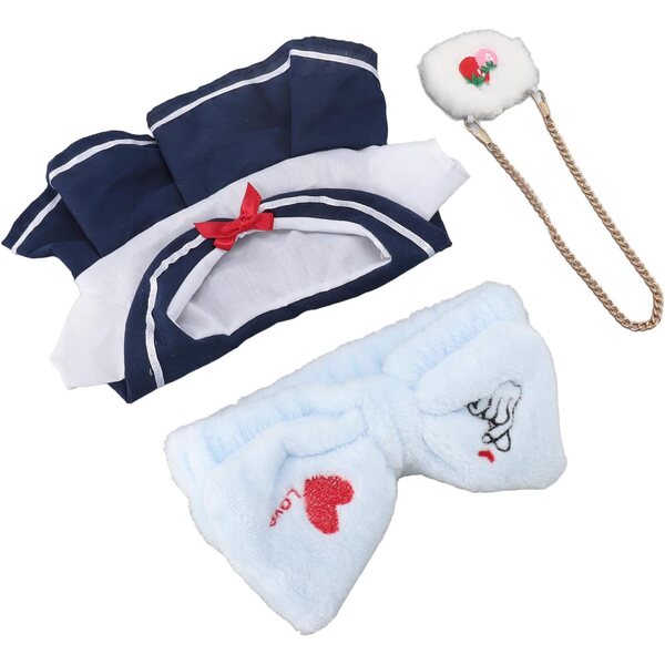 Kleidungsset für 12-Zoll-Plüschpuppen aus Baumwolle mit Kawaii-Zubehör