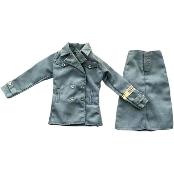 Outfit für 1/6 Actionfigur: Mantel und langer Rock aus Stoff für 30-cm-Puppen