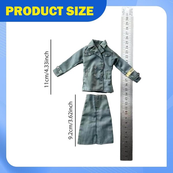 Outfit für 1/6 Actionfigur: Mantel und langer Rock aus Stoff für 30-cm-Puppen