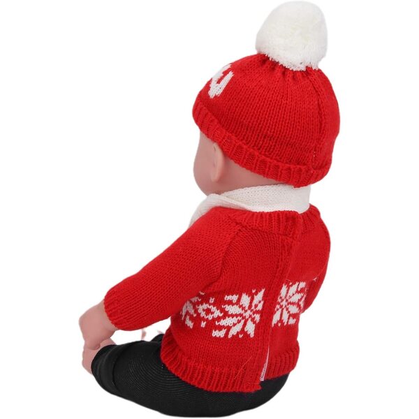 18-Zoll-Puppenkleidungsset Weihnachtspullover, Hose, Mütze, Schal
