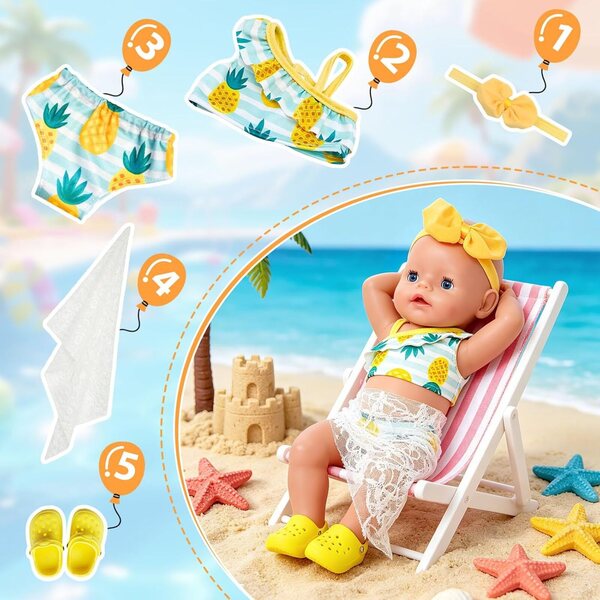 Kleidung für 30 bis 45 cm große Puppen – Bunte und vielseitige Kleidung für Puppen