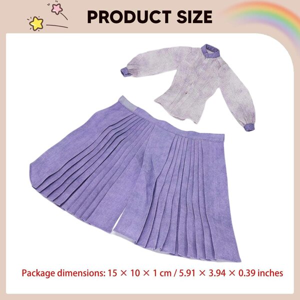 Oshhni Abito Viola per Action Figure 1/6 Femminile Camicia e Gonna Lunga in Stoffa
